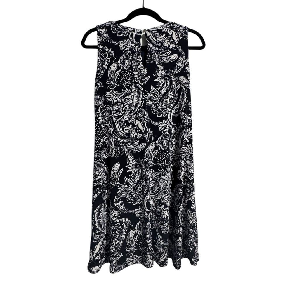 Laura Petites Navy & White Paisley Shift Dress | Size XS (Petite) Mini - Picture 2 of 11